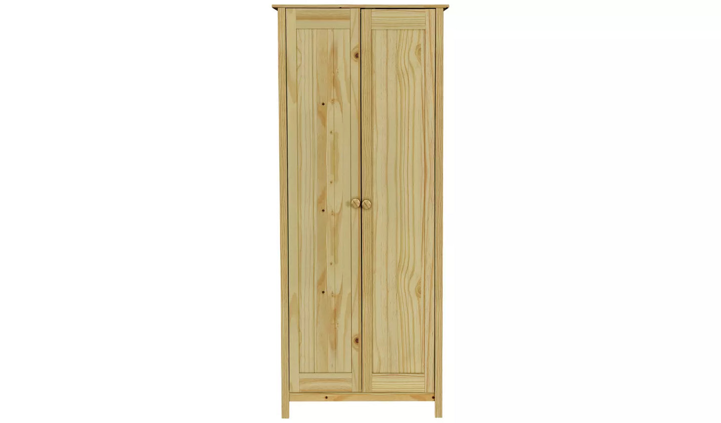 Assembled Scandinavia 2 Door Wardrobe - Pine